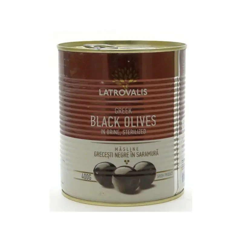 Оливки чёрные в рассоле GREEK BLACK OLIVES LATROVALIS 400гр