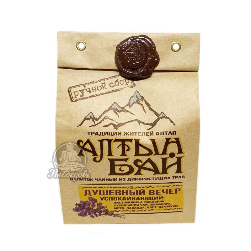 Напиток чайный из дикорастущих трав Душевный вечер Алтын Бай успокаивающий 100гр