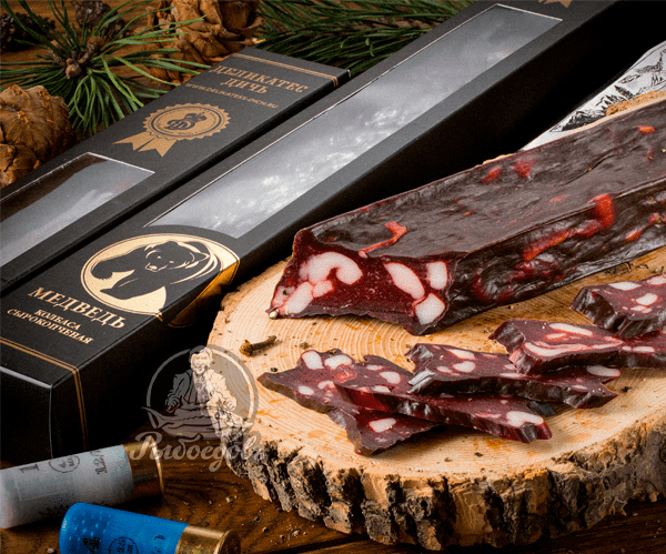 Колбаса из медведя сырокопченая 550г