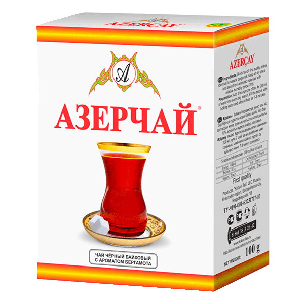 Чай Азерчай чёрный с ароматом бергамота 100гр