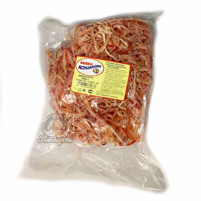Стружка кальмара сушеного со вкусом краба 1кг
