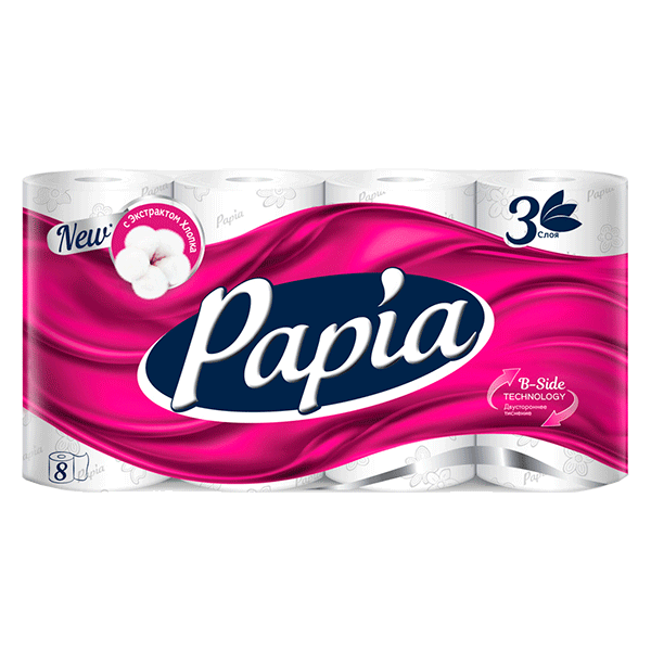 Туалетная бумага Papia 3х слойная