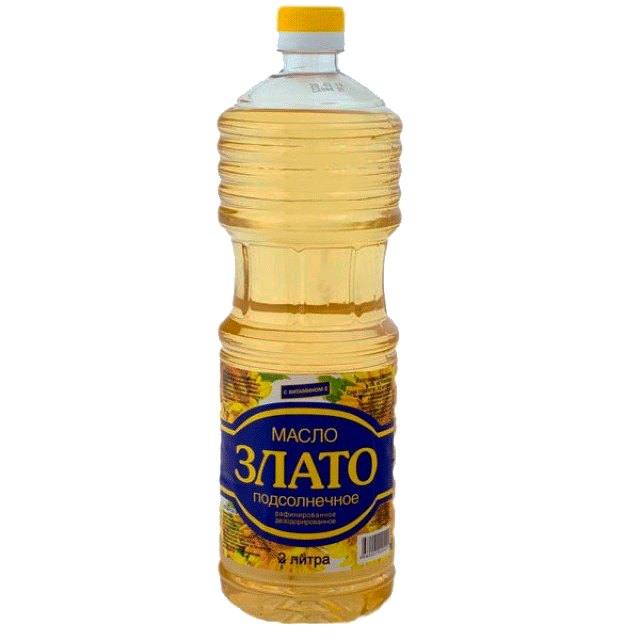 Масло подсолнечное, рафинированное "Злато" 2л