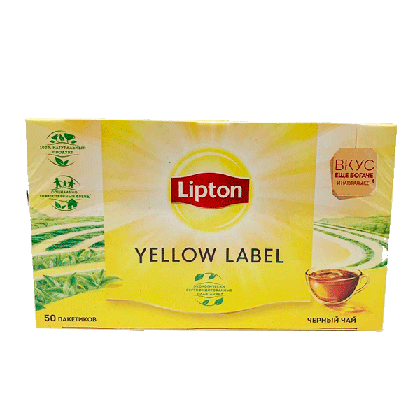 Чай Липтон чёрный 50 пакетиков