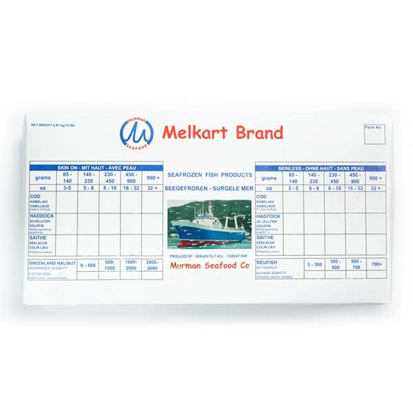 Филе трески судовая заморозка  Melkart Brand  6,81кг