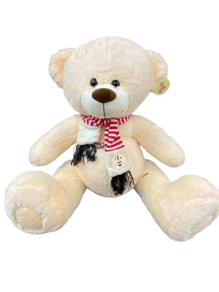 Белый мишка Тедди, плюшевый. средних размеров