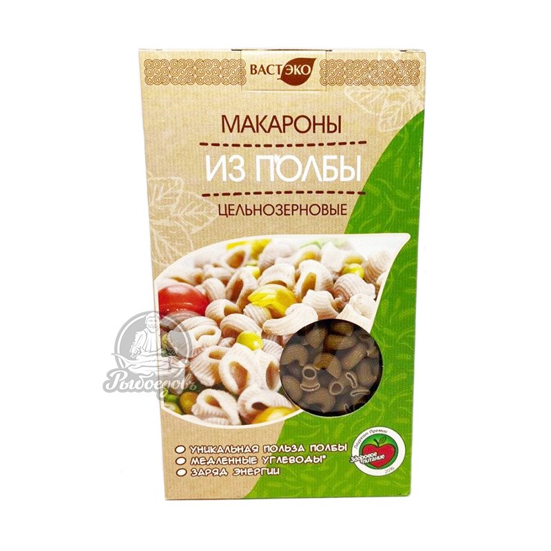 Макароны из полбы цельнозерновые рожки ВАСТ ЭКО 400гр