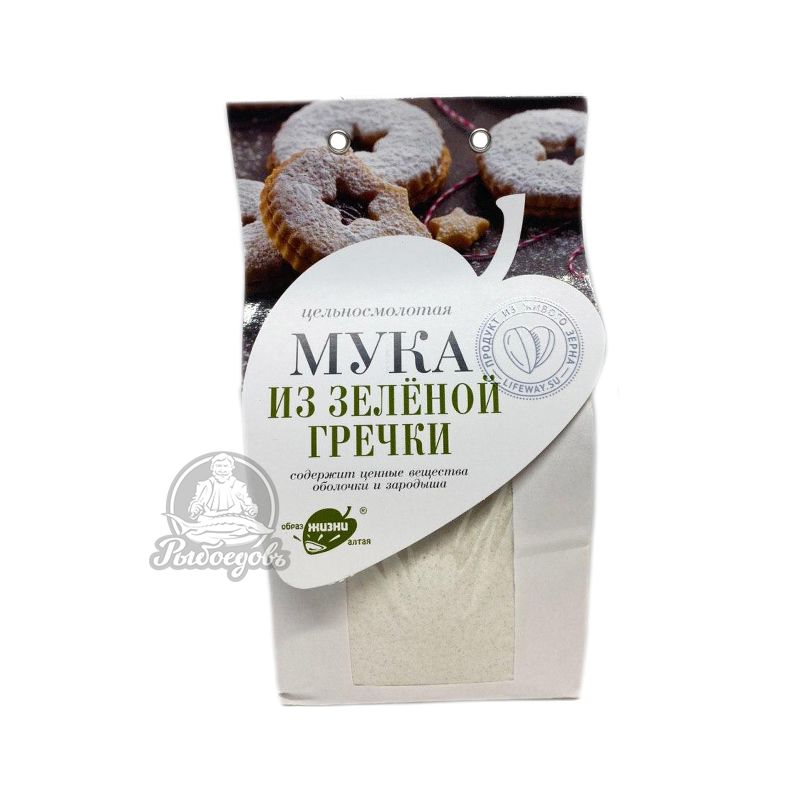 Цельносмолотая мука из Зелёной Гречки Продукт из живого зерна 500гр