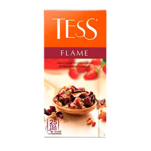 Чайный напиток со вкусом и ароматом земляник  с розовым перцем Tess Flame  25 пакетиков