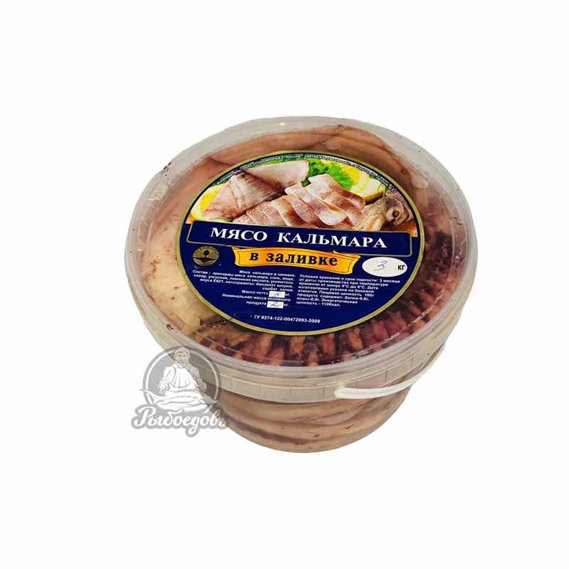 Мясо кальмара в заливке вес 2кг