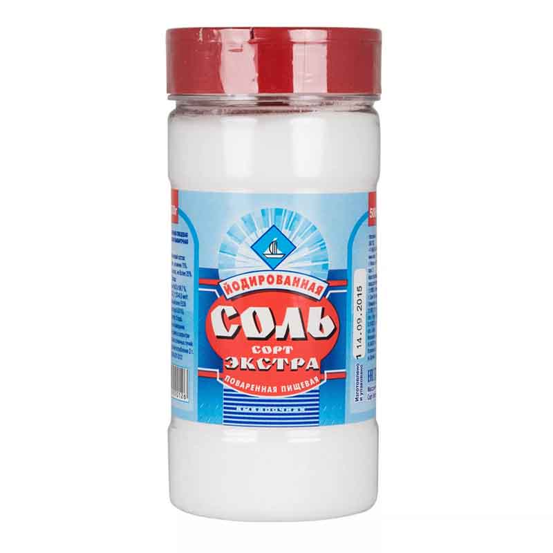 Йодированная Соль Экстра в банке 0,5кг