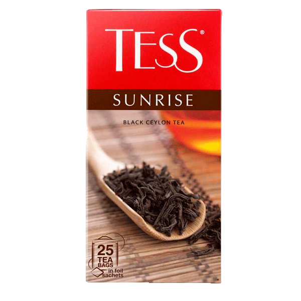 Tess чёрный цейлонский чай Sunrise 25 пакетиков