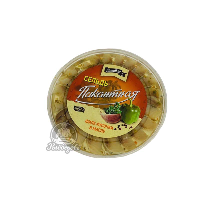Сельдь пикантная филе-кусочки в масле 180г