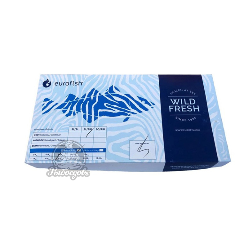 Филе трески б\к проложенное 220-450гр (коробка 6.81кг) Еврофиш, судовая заморозка.