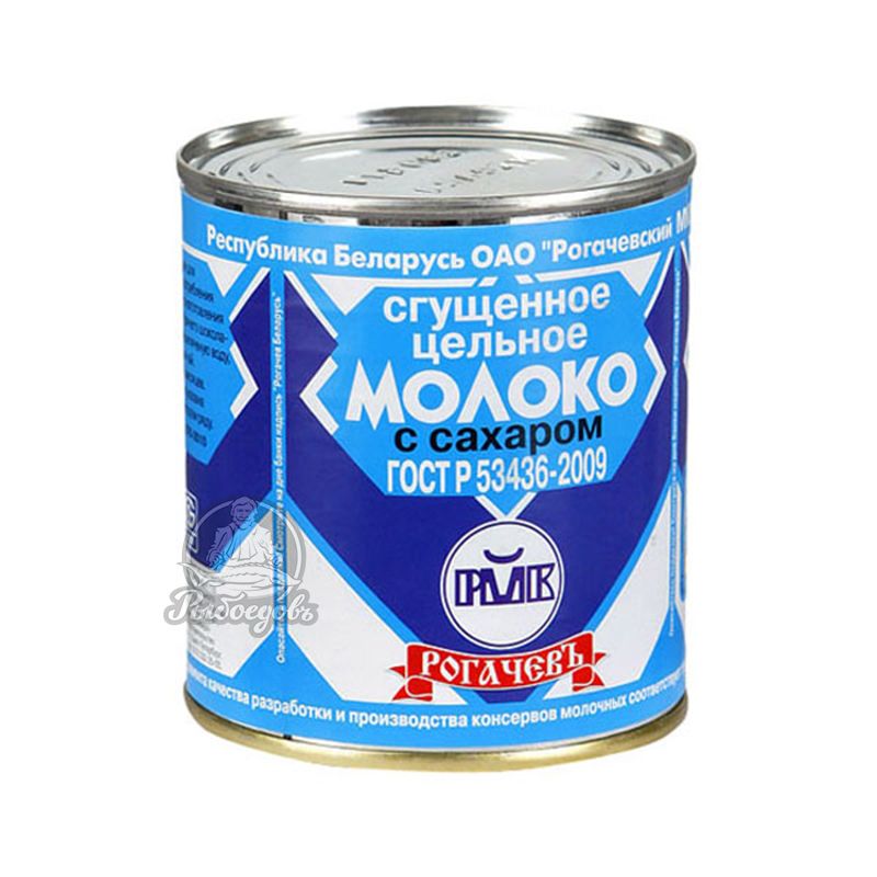 Сгущенное цельное молоко с сахаром Рогачевъ 380г