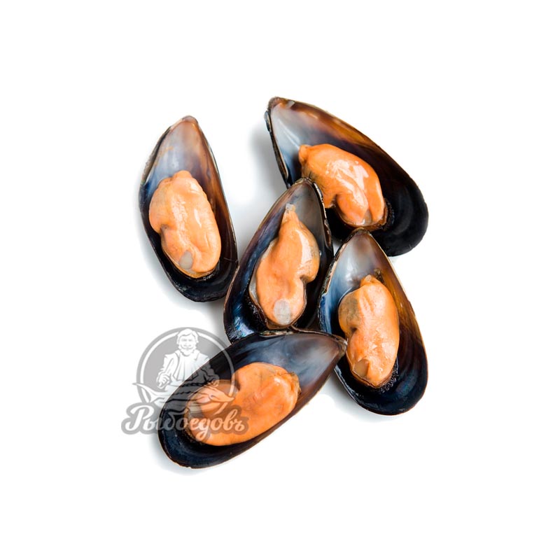 Мидии мясо в/м на створке 30/40 Китай