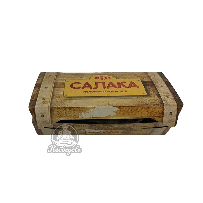 Салака холодно копчения в картонной коробке вес 200г