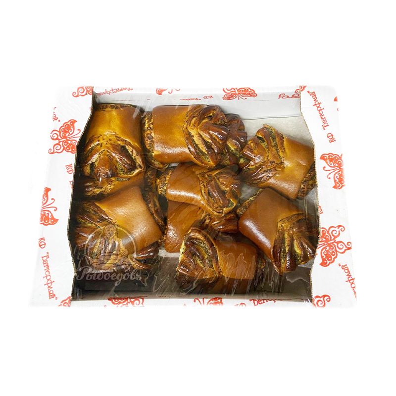 Сдобная булочка Гребешок с Маковой начинкой Батерфляй 1.8кг