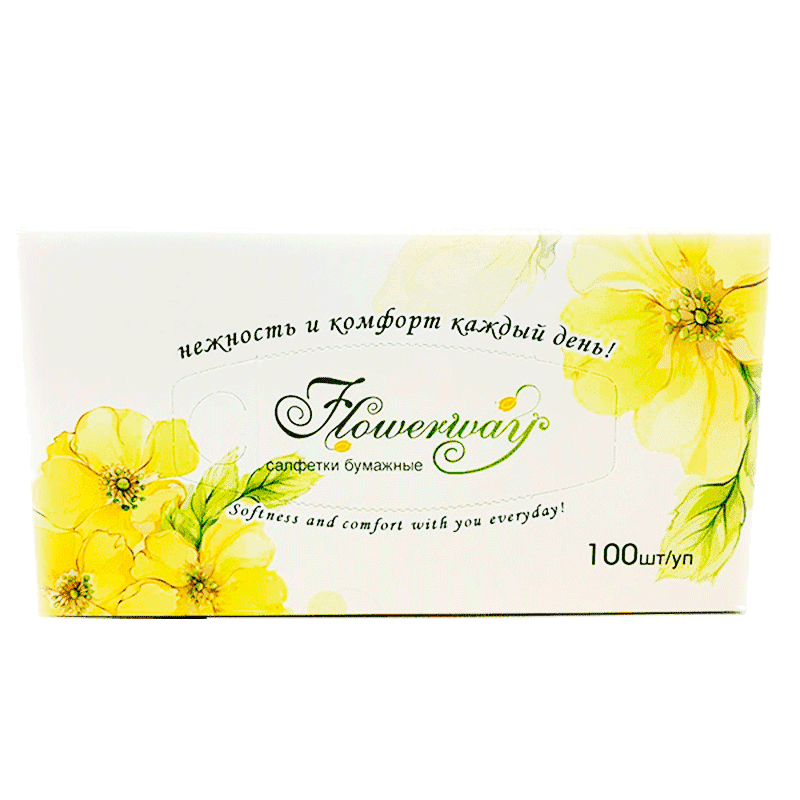 Салфетки бумажные Flowerway 100 шт