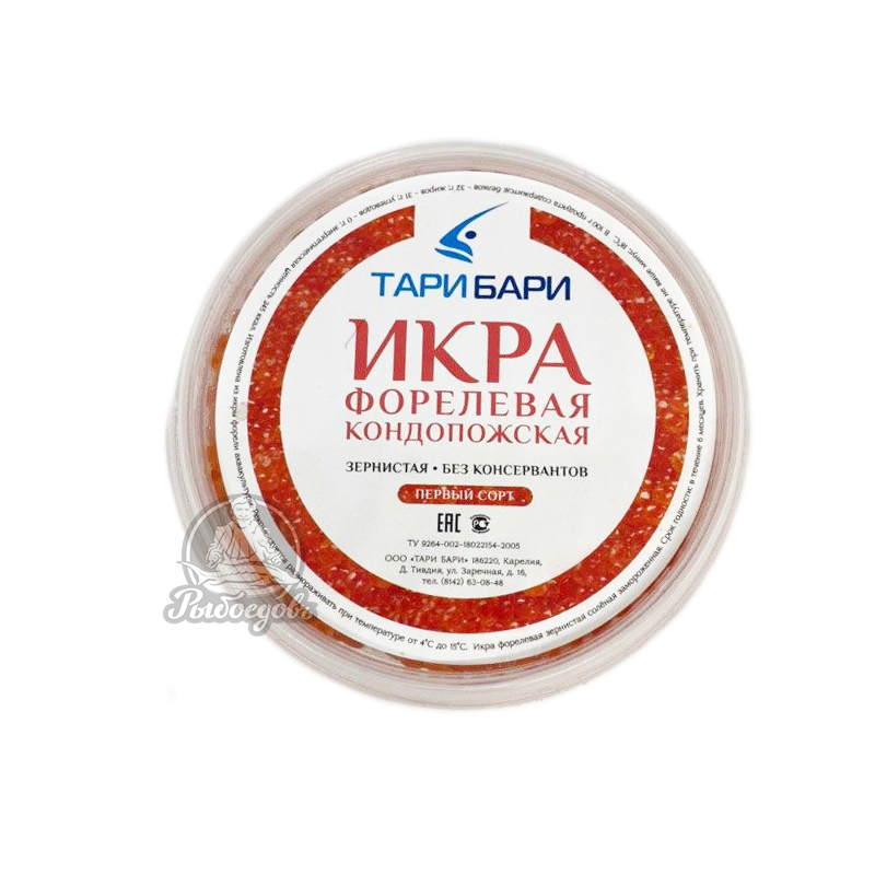 Икра форелевая кондопожская Первый сорт Тари Бари (Свежая, без консервантов) 185-215гр