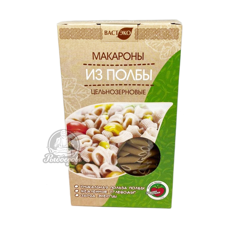 Макароны из полбы цельнозерновые перья ВАСТ ЭКО 400гр