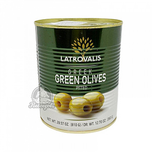 Зелёные оливки в рассоле без косточки GREEN OLIVES LATROVALIS 810гр