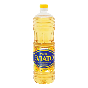 Масло подсолнечное, рафинированное "Злато" 1л