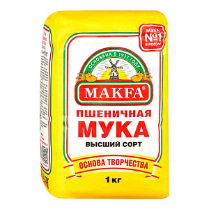 Мука пшеничная высший сорт MAKFA 2кг