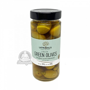 Оливки зеленые фаршированные зелёным огурцом в рассоле GREEN OLIVES 390гр