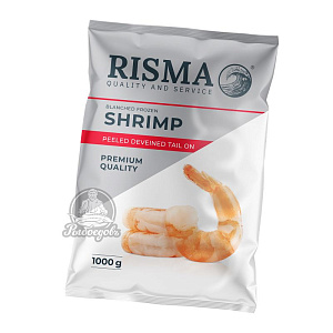 Креветки Risma бланшированные варено-мороженные очищенные с хвостиком 36-40 Premium
