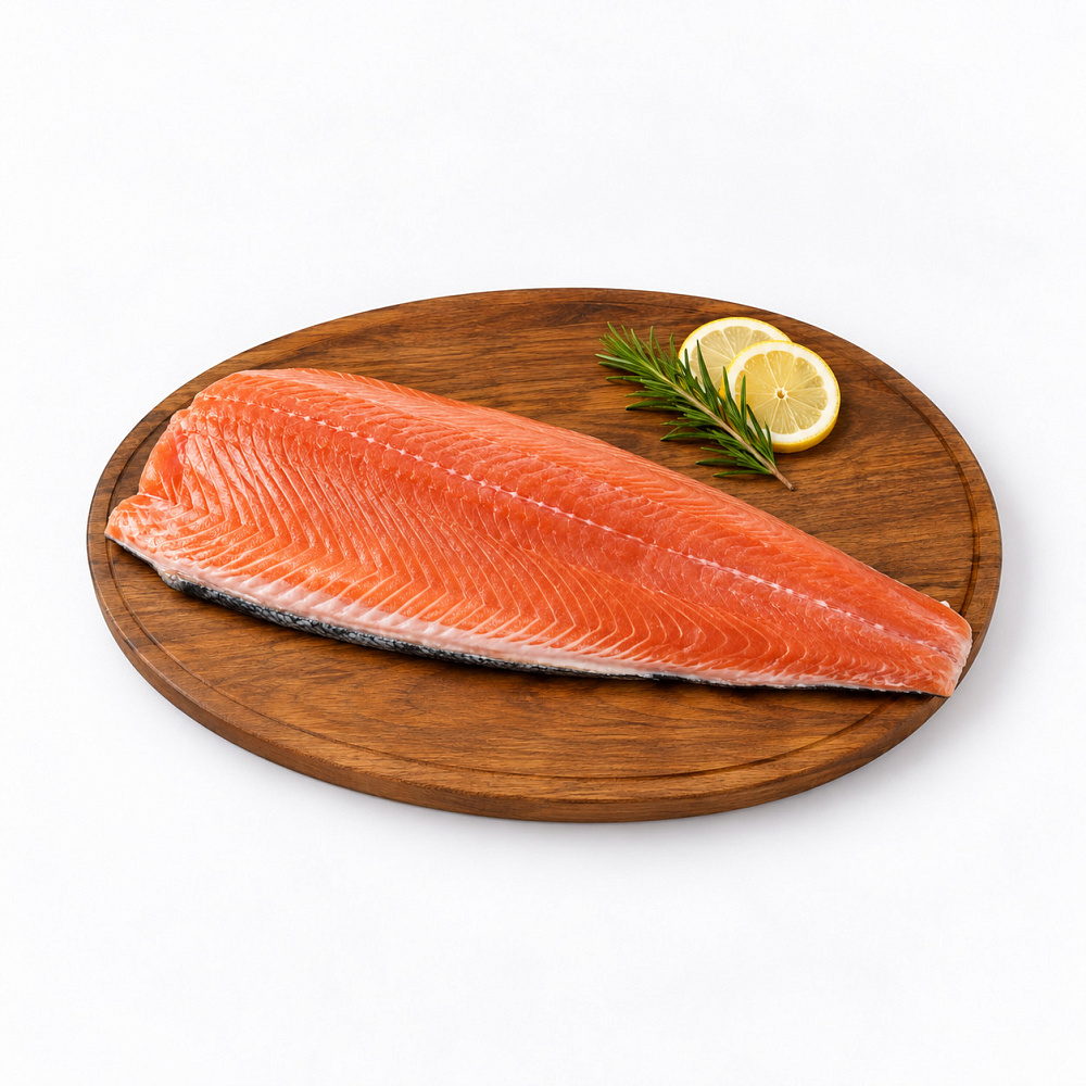 Филе сёмги на коже, пластинка 1-2 кг. Чили (замороженная, с чешуей)