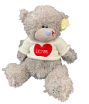 Мишка плюшевый серый в футболке Love
