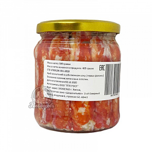 Мясо краба 1-я фаланга в стеклянной банке 400мл