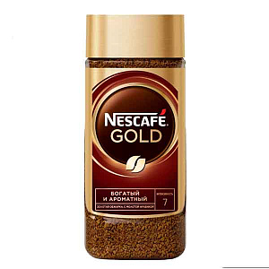 Натуральный растворимый сублимированный кофе с добавлением натурального жареного молотого кофе Nescafé Gold 190гр