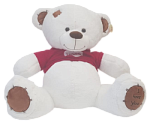 Белый мишка в футболке Loves. потеряшка. 60 см