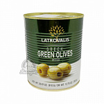 Зелёные оливки в рассоле без косточки GREEN OLIVES LATROVALIS 810гр