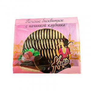 Печенье бисквитное с начинкой Клубники Кико 1.2кг