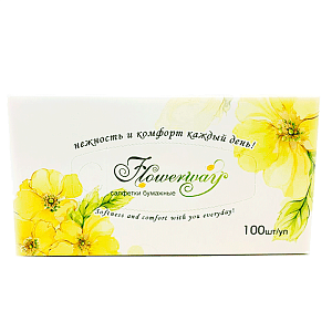 Салфетки бумажные Flowerway 100 шт